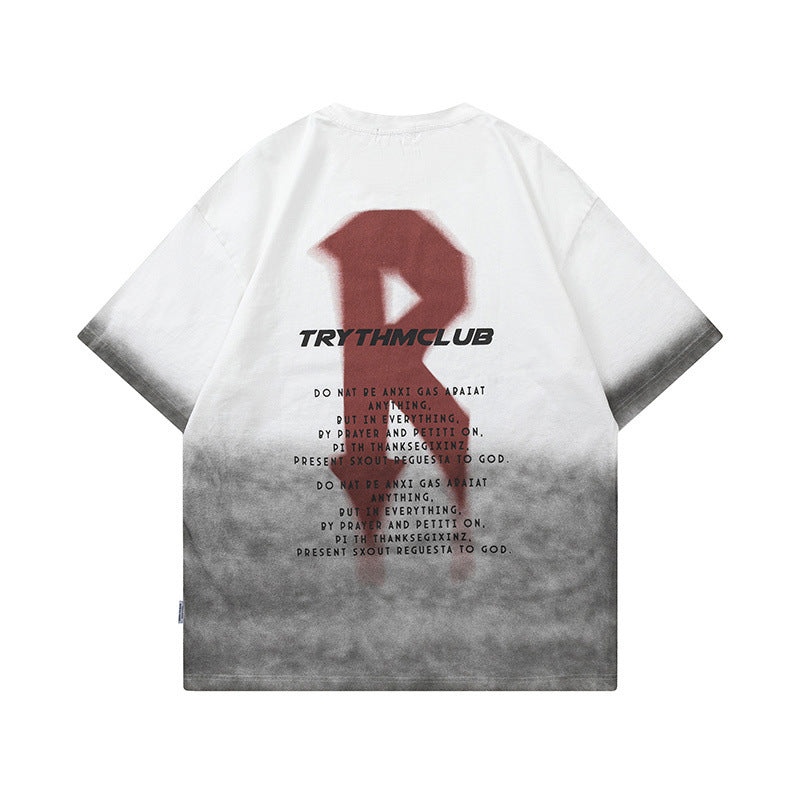 Men T Shirt Fashion Brand Graffiti Printing Casual Short-Sleeved T-shirt Men and Women Hip Hop