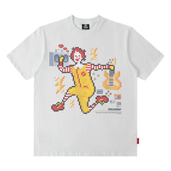 Men T Shirt Printed Short Sleeve Summer Loose round Neck Couple T-shirt Men and Women