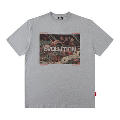 Men's T Shirt Printed Short-Sleeved T-shirt Men's and Women's Retro Distressed