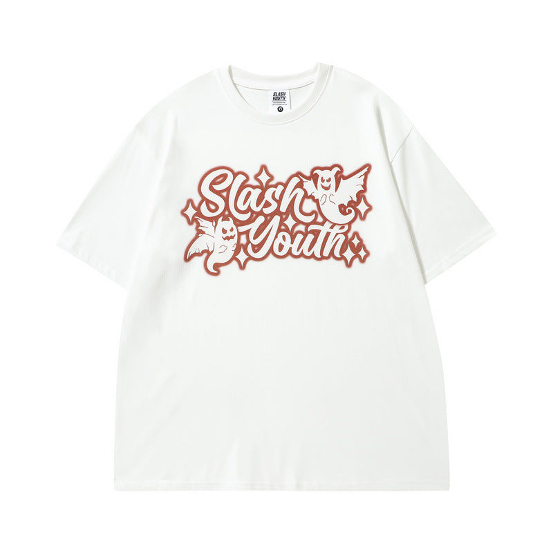 Men T Shirt Angel Print Short Sleeve T-shirt Men and Women Casual Vibe