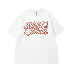 Men T Shirt Vintage Print Short Sleeves T-shirt Men and Women Street Hip Hop