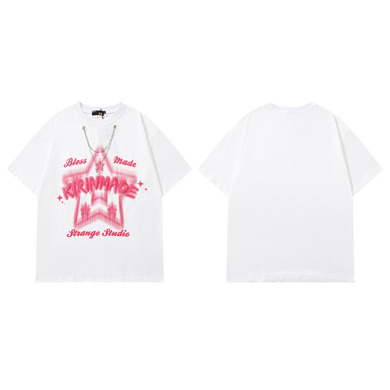 Men T Shirt Fashion Brand Sweet Cool Bear Printed Short Sleeve T-shirt Men and Women Loose Casual