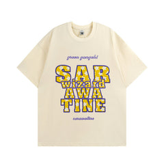 Men's T Shirt Letter Print Couple's Short-Sleeved T-shirt Men's and Women's Casual All-Matching