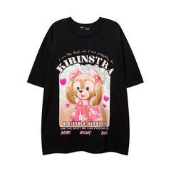 Men T Shirt Fashion Brand Sweet Cool Bear Printed Short Sleeve T-shirt Men and Women Loose Casual