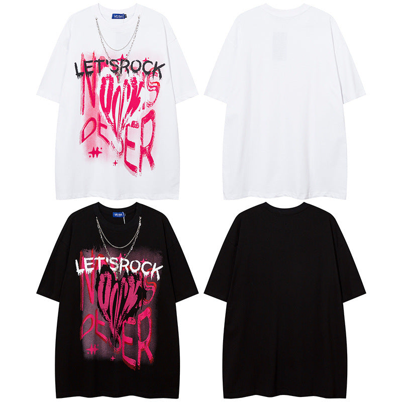 Men T Shirt Hip-Hop Street Vintage Men's and Women's T-shirt