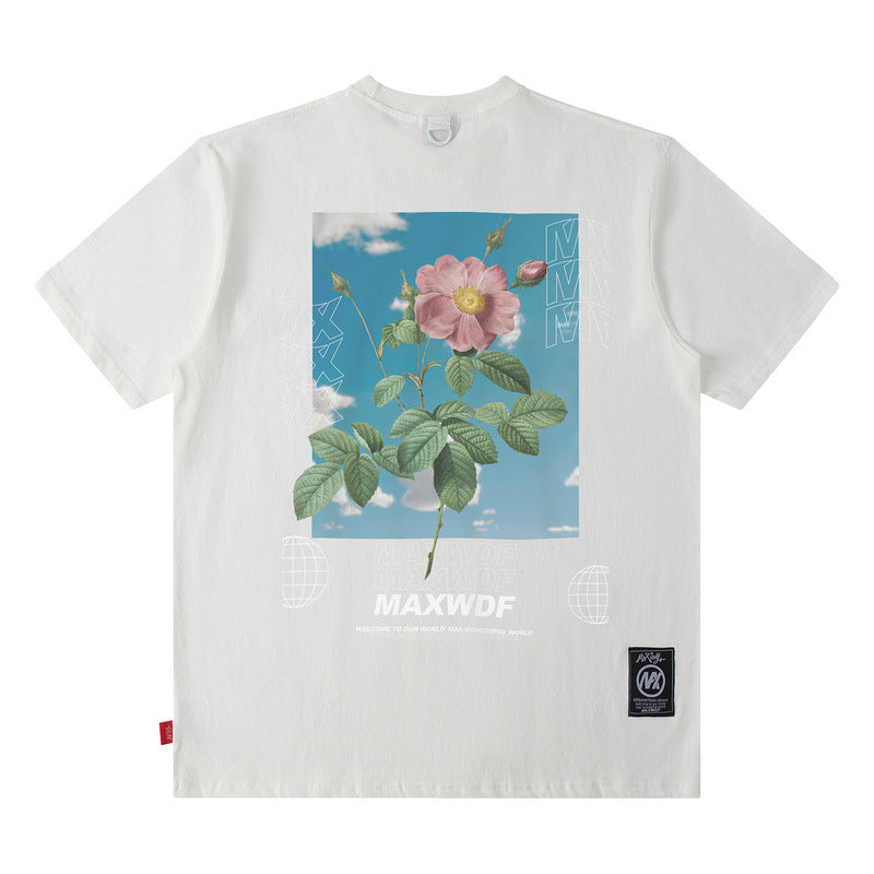 Men T Shirt Printed Fashion Brand Short Sleeve T-shirt Men and Women Couple Loose