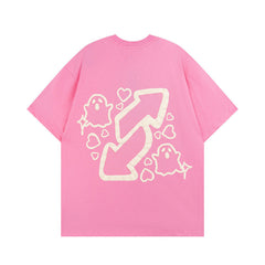 Men T Shirt Puff Print Short Sleeve T-shirt Men and Women Hip Hop Loose