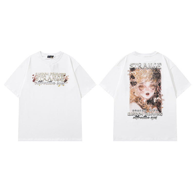 Men T Shirt Graffiti Printing Short Sleeve T-shirt Hip-Hop Street Casual Men and Women