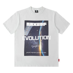 Men T Shirt Loose T-shirt Men's European and American Street Hip Hop Printed Short Sleeve