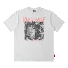 Men T Shirt Vintage Space Print Short Sleeve T-shirt for Men and Women Hip Hop Loose
