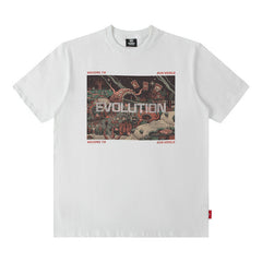 Men's T Shirt Printed Short-Sleeved T-shirt Men's and Women's Retro Distressed