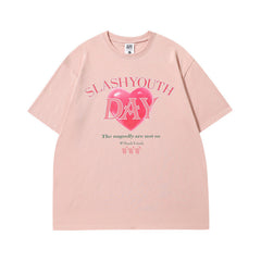 Men T Shirt Fashion Brand Heart Printing Short-Sleeved T-shirt Men and Women Couple
