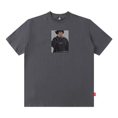 Men T Shirt Retro Portrait Printing T-shirt Men's and Women's Short Sleeve Loose Couple