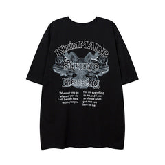 Men's T Shirt Short-Sleeved T-shirt Men's and Women's Spring and Summer Loose Vintage