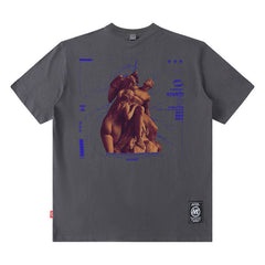 Men T Shirt Goethe Printed round Neck Short Sleeve T-shirt Male and Female Trendy Brand Loose