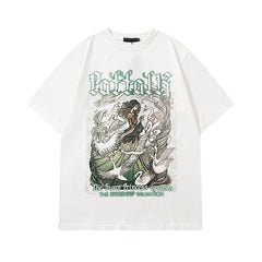 Men T Shirt Printed Short-Sleeved T-shirt Men and Women Street Loose Couple