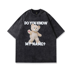 Men's T Shirt Printed Distressed round Neck Short Sleeve T-shirt Men's and Women's Retro Vibe