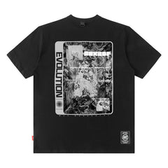 Men's T Shirt Dark Style Printed Short-Sleeved T-shirt Men's and Women's High Street Loose Trendy