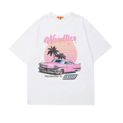 Men T Shirt Short Sleeve Hip Hop Retro Men's and Women's round Neck Loose-Fitting Casual T-shirt