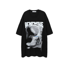 Men T Shirt Loose Half Sleeve T-shirt Men's Printed Short Sleeve