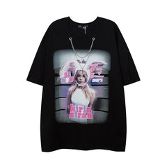 Men T Shirt Printed Short-Sleeved T-shirt Dark Country Fashion Brand Couple Casual