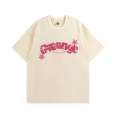 Men T Shirt Sweet Cool Letter Towel Embroidery Couple Casual All-Match Short-Sleeved T-shirt