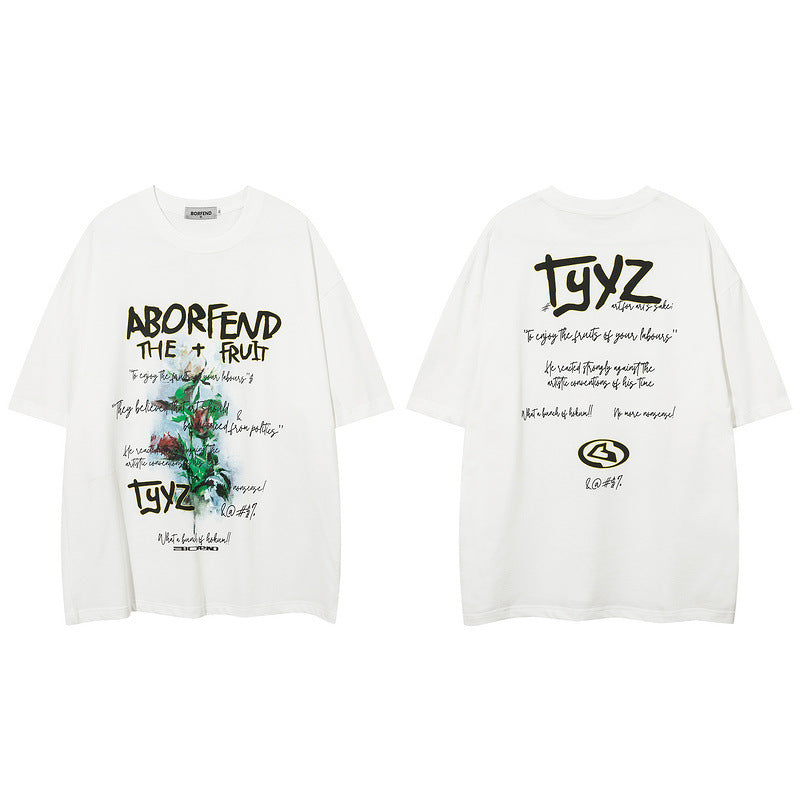Men T Shirt Printed round Neck Short Sleeve T-shirt Baby Boy and Girl Summer Loose