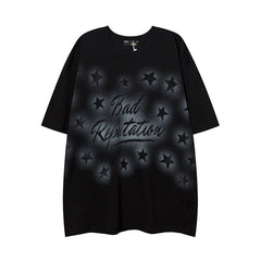 Men T Shirt Retro Alphabet Hip Hop Short Sleeve T-shirt Men and Women