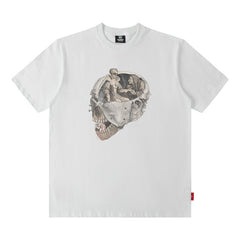 Men T Shirt Printed Short-Sleeved T-shirt Men's Fashion Brand Street round Neck Loose