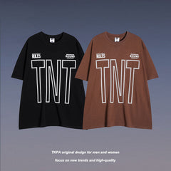 Men's T Shirt Fashion Brand Letter Print Short-Sleeve T-shirt Men's and Women's Design Sense Loose
