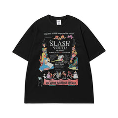 Men T Shirt Retro Short Sleeve T-shirt for Men and Women Summer Couple