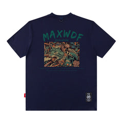 Men T Shirt Printed Short-Sleeved T-shirt Men and Women Street Retro Loose