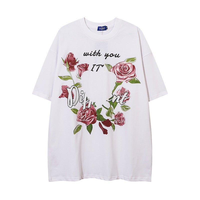 Men T Shirt Short Sleeve T-shirt Men and Women Street Loose Couple