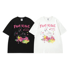 Men's T Shirt Printed Short-Sleeved T-shirt Men's and Women's National Fashion Street Retro Loose Couple Half Sleeve T-shirt