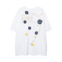 Men T Shirt Cartoon Graffiti Printing Short-Sleeved T-shirt Casual All-Matching Men and Women