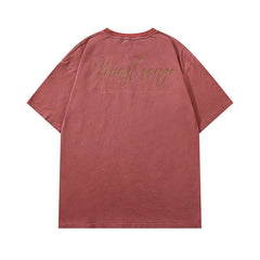 Men T Shirt Vintage Old Wash Couple Short Sleeve T-shirt Men and Women