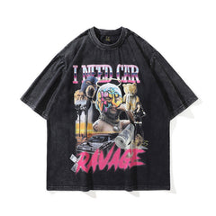 Men's T Shirt Short-Sleeved T-shirt Men's and Women's Washed Old Washed Printing