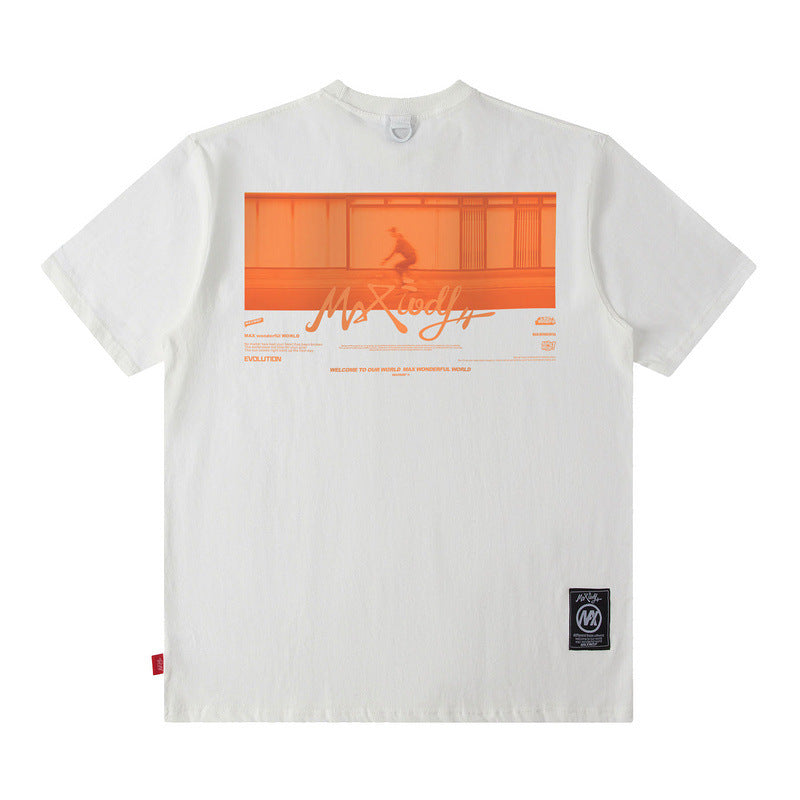 Men's T Shirt Printed Short-Sleeved T-shirt Men's Ins Trendy Loose Casual