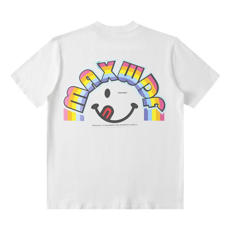 Men T Shirt Printed Short-Sleeved T-shirt Baby Boy and Girl Summer Loose Cotton